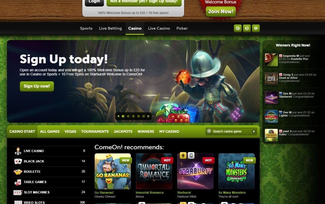 ComeOn Voucher Code: comeon